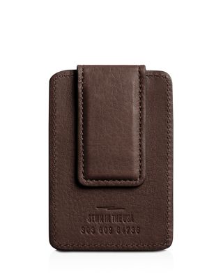 Signature Leather Magnetic Money Clip Card Case