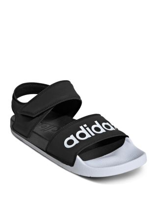 adidas black and white slides women