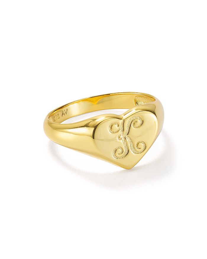 Argento Vivo Signet Ring In 18k Gold-plated Sterling Silver In K/gold
