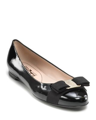 Salvatore Ferragamo - "Varina" Bow Logo Flats