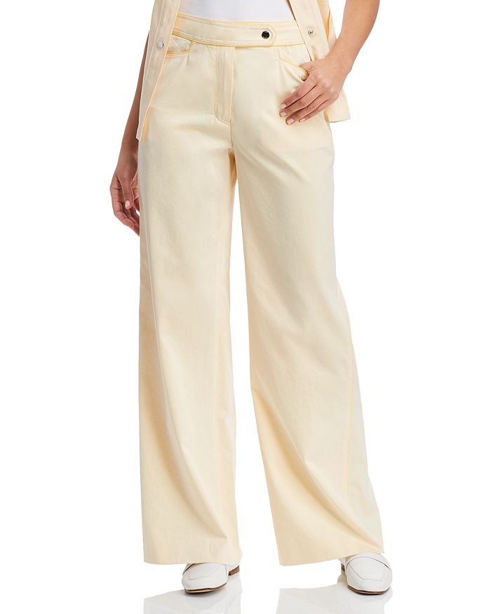TORY BURCH PIPED WIDE-LEG PANTS,55433