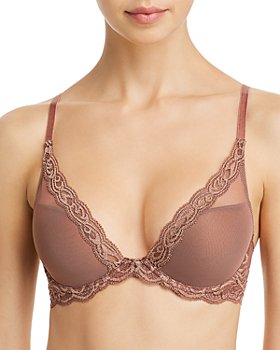   Essentials Women's Lightly Lined Plunge Bra, Pack of 2,  Black/Soft Petal, 40B : Clothing, Shoes & Jewelry