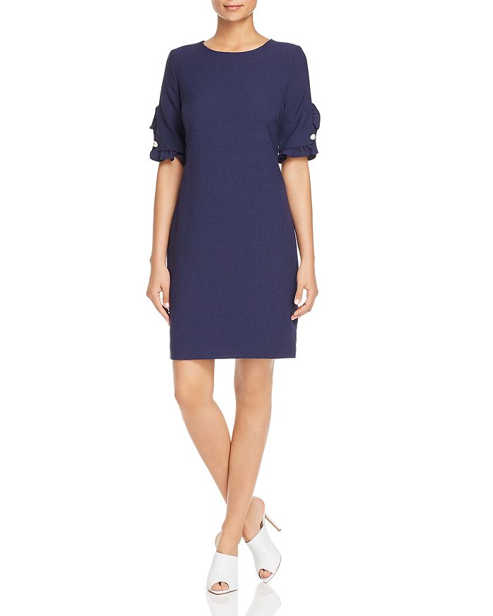 Karl Lagerfeld Ruffle Sleeve Dress In Eclipse