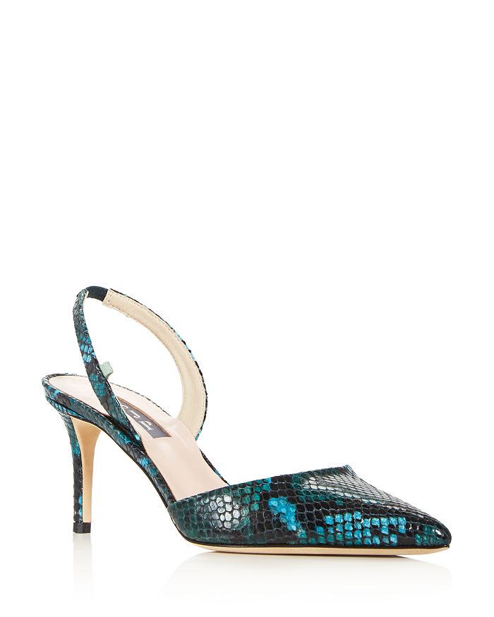 Sjp By Sarah Jessica Parker Women's Bliss Snake-embossed Slingback Pumps - 100% Exclusive In Blue Snake