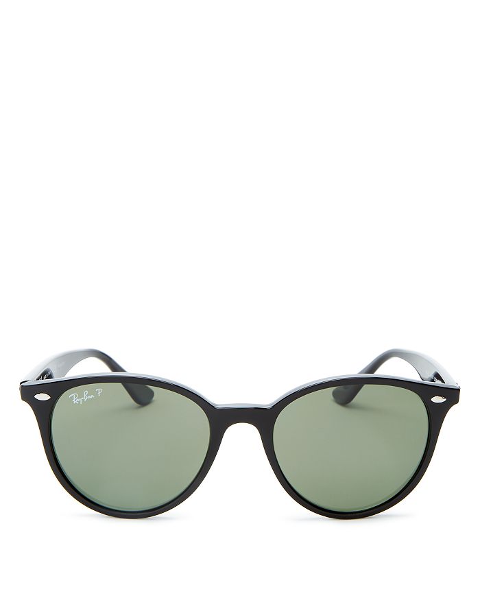 Ray Ban Phantos 53mm Polarized Round Sunglasses In Black/green Polarized
