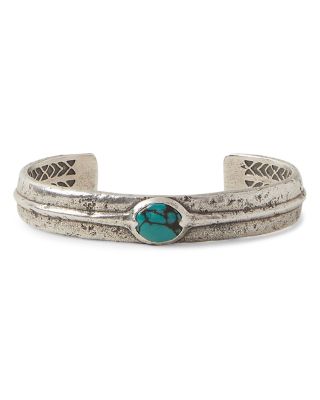 John Varvatos Collection Sterling Silver Artisan Metals Turquoise Cuff Bracelet