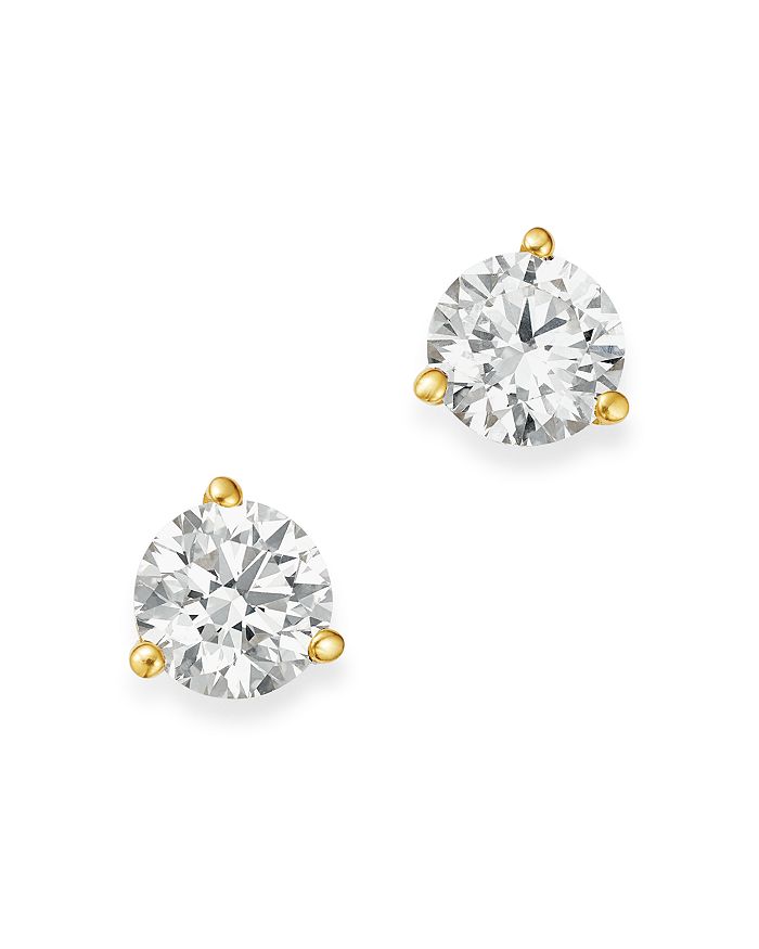 Bloomingdale's Certified Diamond Stud Earrings In 18k Yellow Gold Martini Setting, 0.75 Ct. T.w. - 100% Exclusive In White/gold