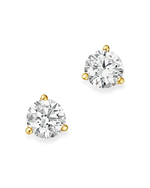 Bloomingdale's Certified Diamond Stud Earrings in 18K Yellow Gold Martini Setting, 0.75 ct. t.w. - 1