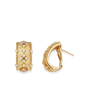 Bloomingdale's Diamond Omega-Back Earrings in 18K Textured Yellow Gold, 0.70 ct. t.w. - 100% Exclusi