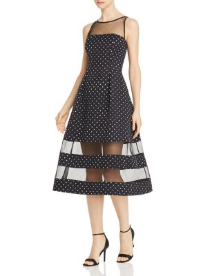 Aidan Mattox Polka Dot Midi Dress 