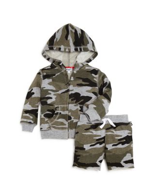 Boys' Camo Zip-Up Hoodie & Shorts