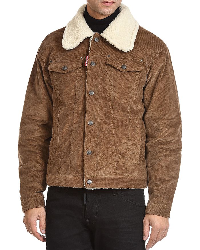 DSQUARED2 DSQUARED2 SHERPA-TRIMMED CORDUROY JACKET,S74AM0932S40737