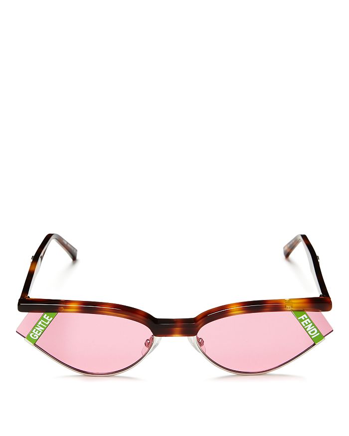Fendi Cat Eye Sunglasses, 61mm In Dark Havana/red