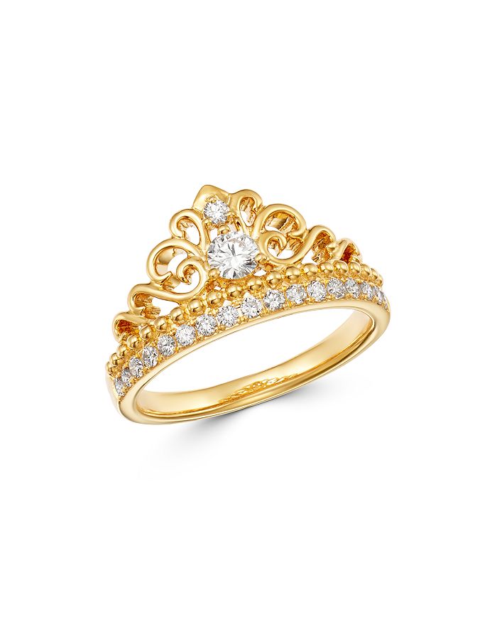 Bloomingdale's Diamond Milgrain Ring In 14k Yellow Gold, 0.50 Ct. T.w. - 100% Exclusive In White/gold