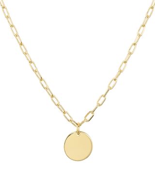 Aqua Circle Pendant Necklace, 18 - Exclusive