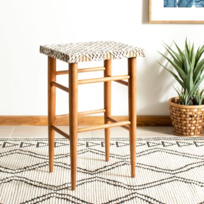 Kaleo Woven Leather Barstool