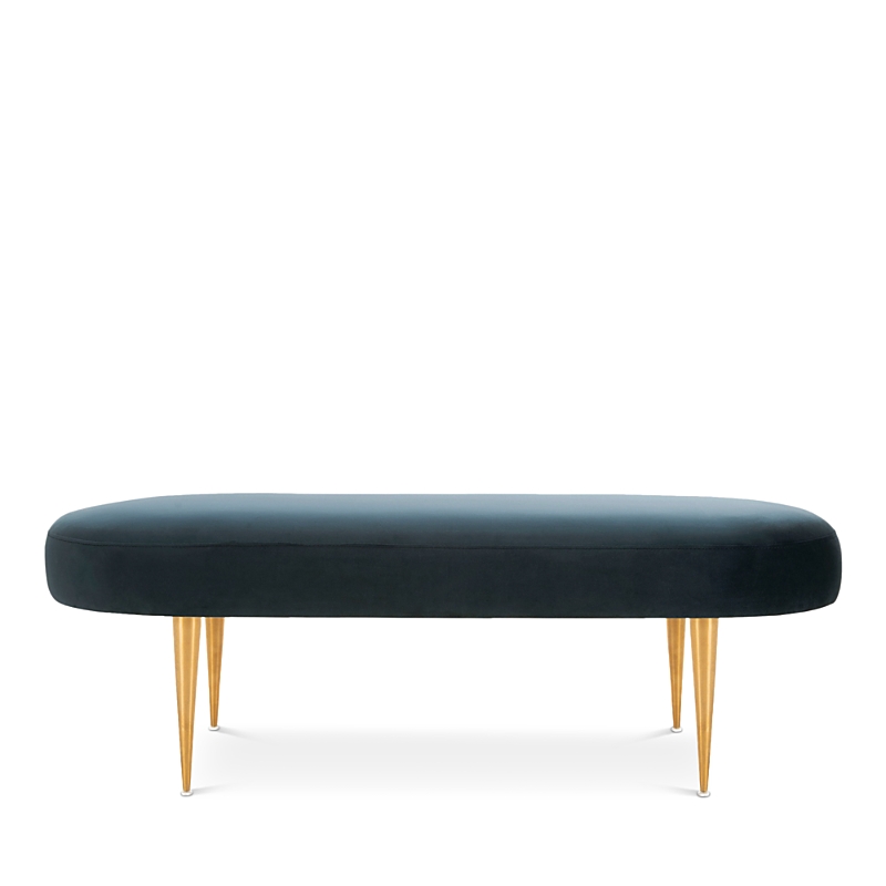 Safavieh Corinne Velvet Oval Bench In Navy