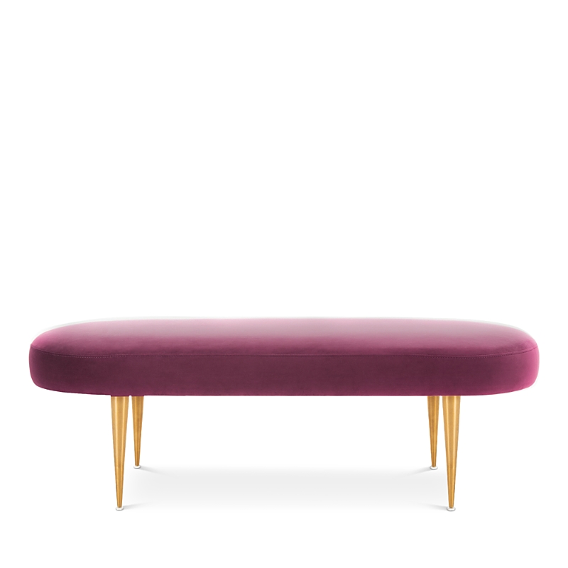 Safavieh Corinne Velvet Oval Bench In Plum