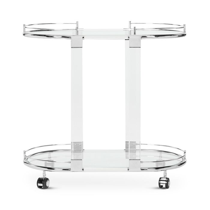 Shop Safavieh Lennon Acrylic Bar Trolley In Silver