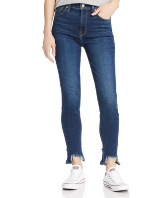 7 for all mankind step hem ankle skinny jeans