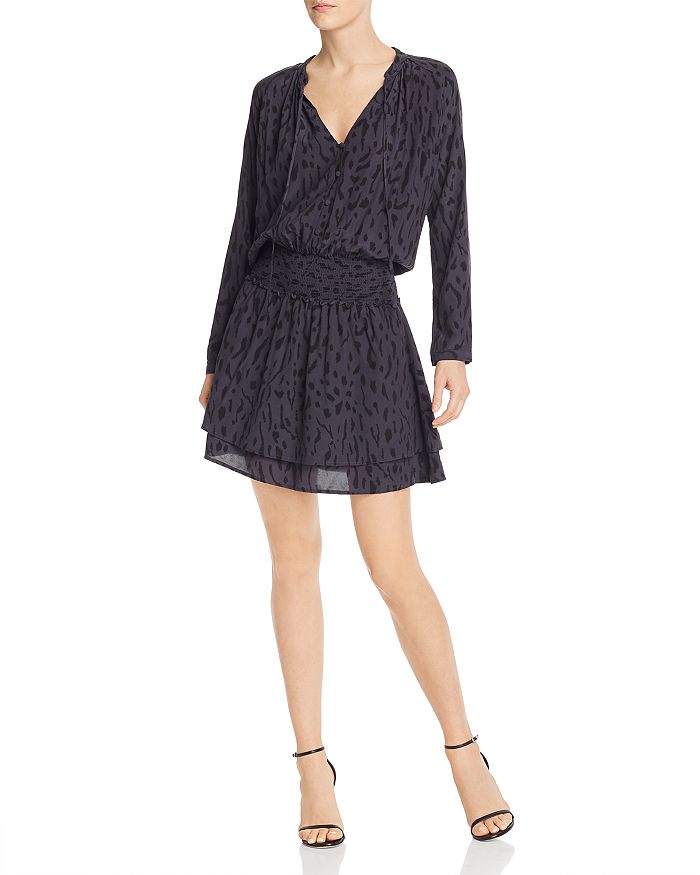 Rails Jasmine Long Sleeve Dress In Ash Cheetah