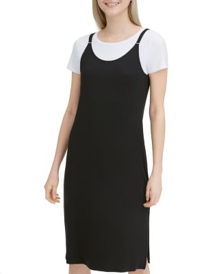 Calvin Klein Combo Double-Strap Slip Dress | Bloomingdale's Women