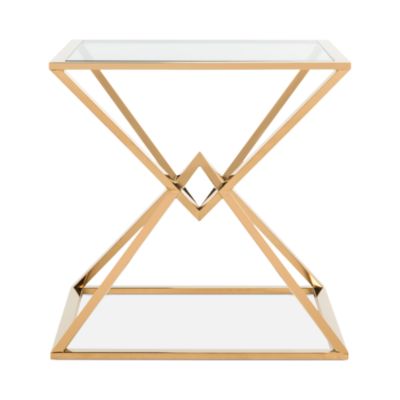 Fiorella Glass Top End Table