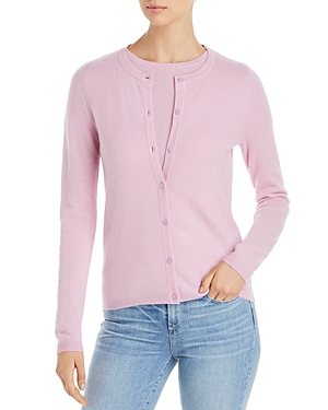 C By Bloomingdale's Crewneck Cashmere Cardigan - 100% Exclusive In Rosy Lilac