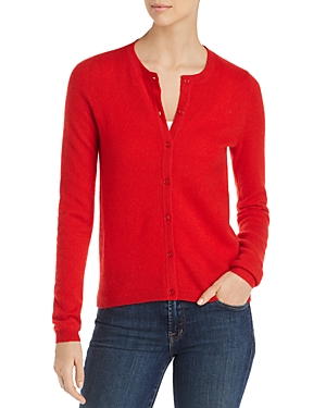 C By Bloomingdale's Crewneck Cashmere Cardigan - 100% Exclusive In Bright Red