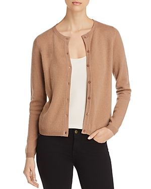 C By Bloomingdale's Crewneck Cashmere Cardigan - 100% Exclusive In Camel