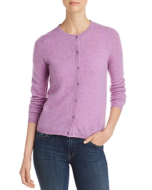 C By Bloomingdale's Crewneck Cashmere Cardigan - 100% Exclusive In Marled Purple