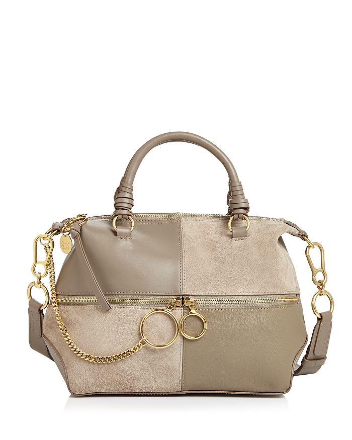 See By Chloé See By Chloe Emy Medium Shoulder Bag In Motty Gray/gold