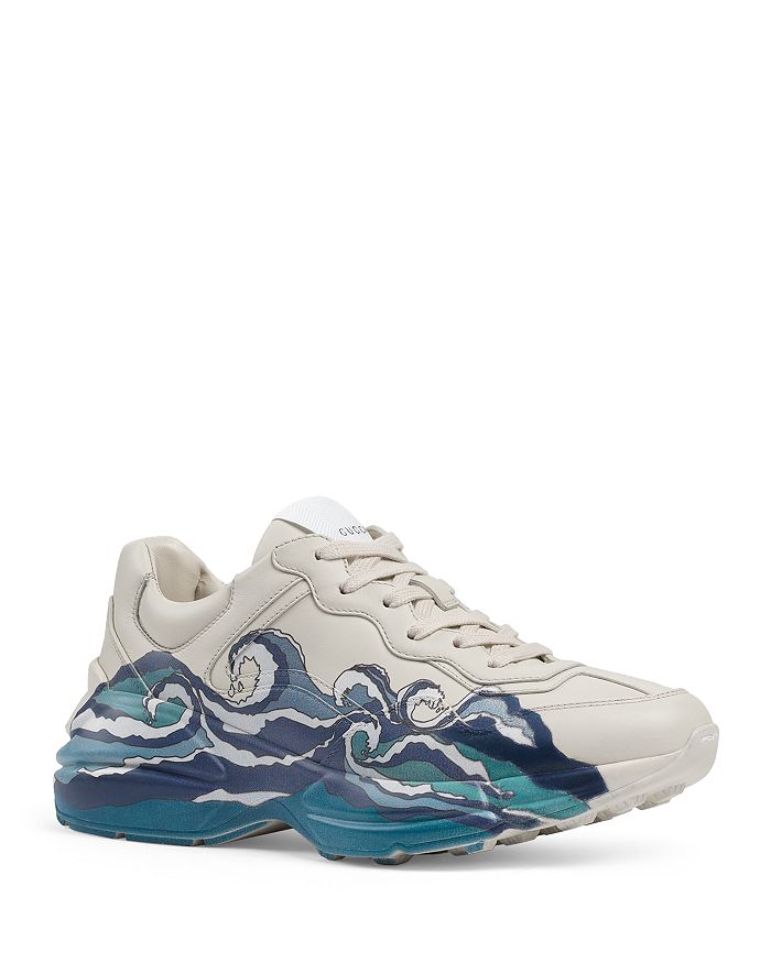 Gucci Women&#39;s Rhyton Leather Sneakers with Wave | Bloomingdale&#39;s
