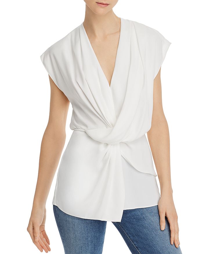 Acler Collins Twist-front Top In Ivory