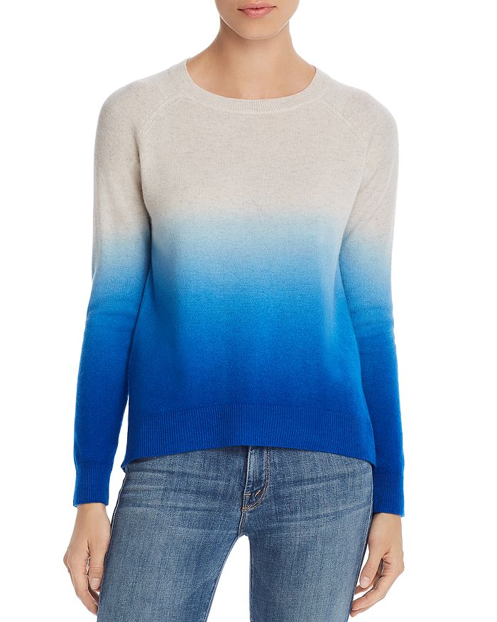 Aqua Cashmere Dip-dye Cashmere Sweater - 100% Exclusive In Ash/electric Blue