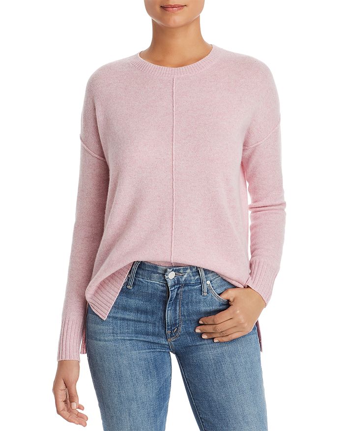 C By Bloomingdale's High/low Cashmere Crewneck Sweater - 100% Exclusive In Marled Pink