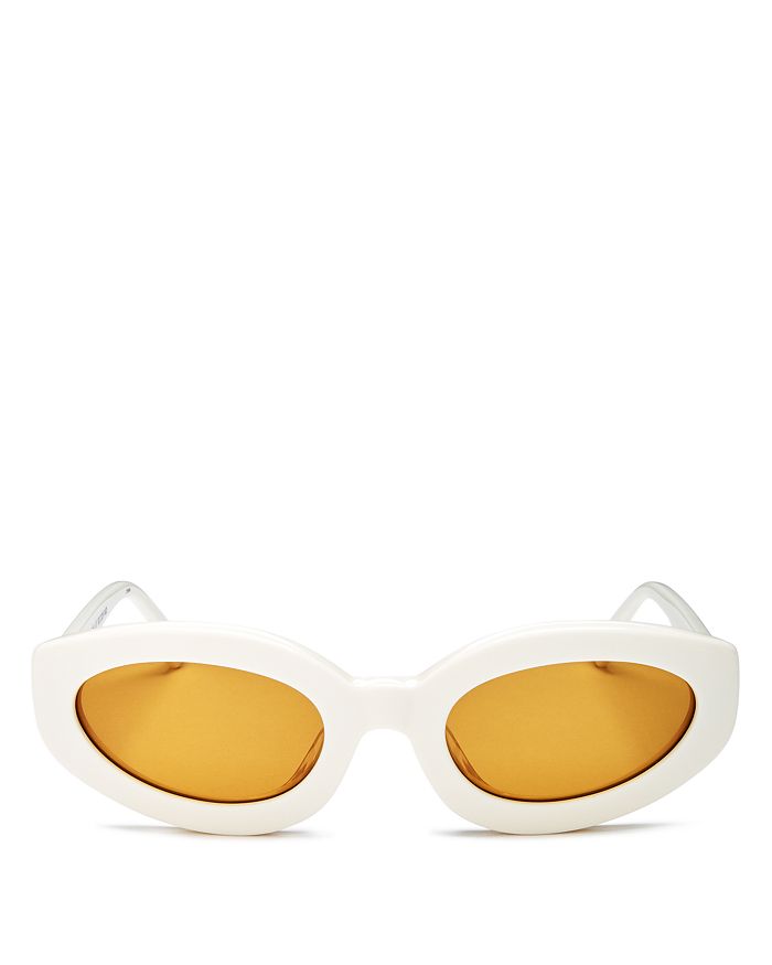 Le Specs Women's Meteor Amour Cat Eye Sunglasses, 53mm In Vintage White/amber Solid