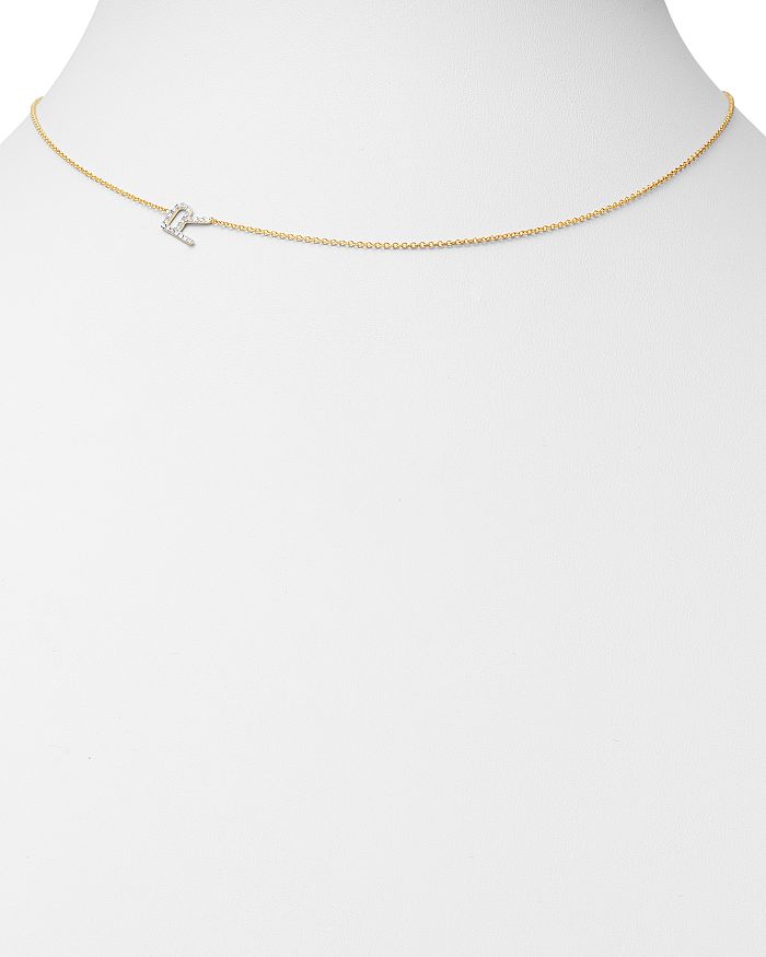 Shop Zoe Lev 14k Yellow Gold Diamond Asymmetric Initial Necklace, 18 In R/gold