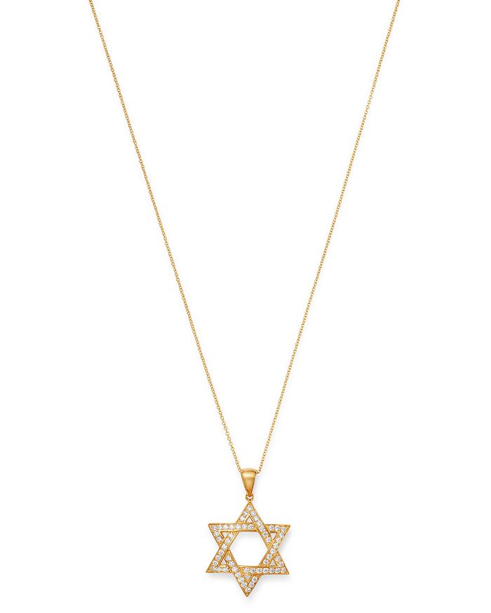 Bloomingdale's Diamond Large Star Of David Necklace In 14k Yellow Gold, 1.0 Ct. T.w. - 100% Exclusive In White/gold