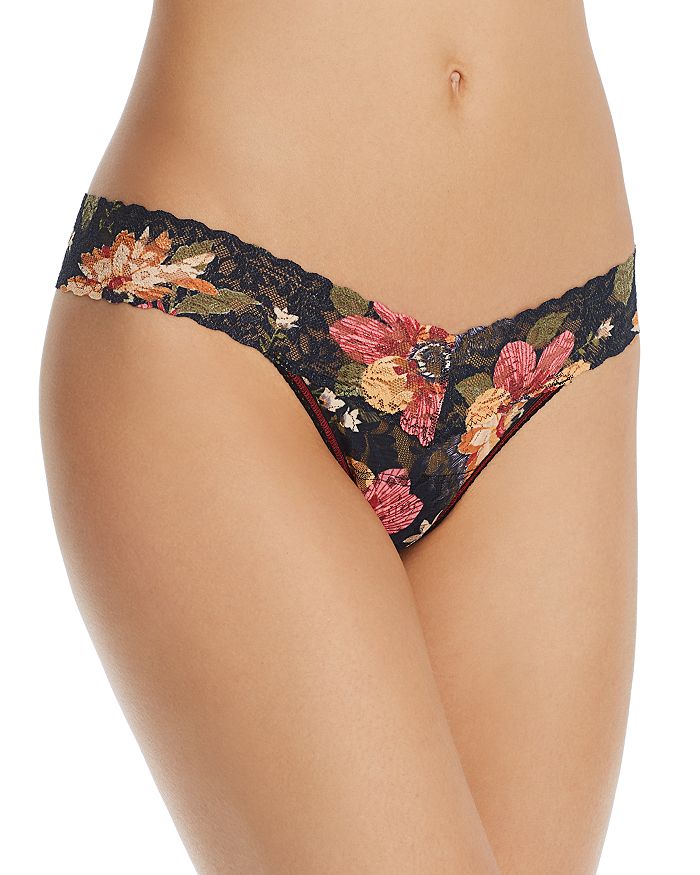 HANKY PANKY LOW-RISE PRINTED LACE THONG,8I1584