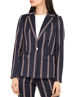 Ted Baker Working Title Haryee Striped Blazer In Navy