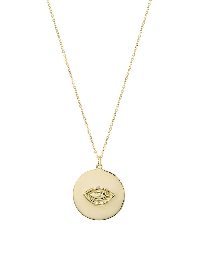 ARGENTO VIVO EVIL EYE DISC PENDANT NECKLACE IN 18K GOLD-PLATED STERLING SILVER, 24,812672G