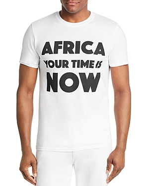 Africa Your Time Is Now Graphic Tee In White/black