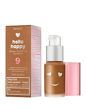 Benefit Cosmetics Hello Happy Flawless Brightening Foundation Mini In Shade 9- Deep Neutral