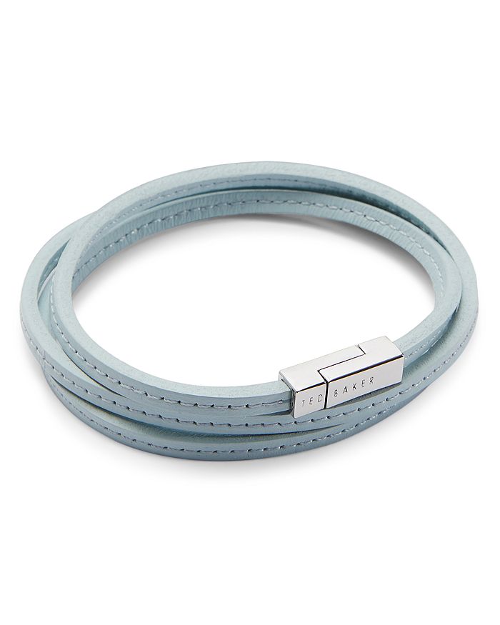 Ted Baker Crink Stitched Wrap Bracelet In Light Blue