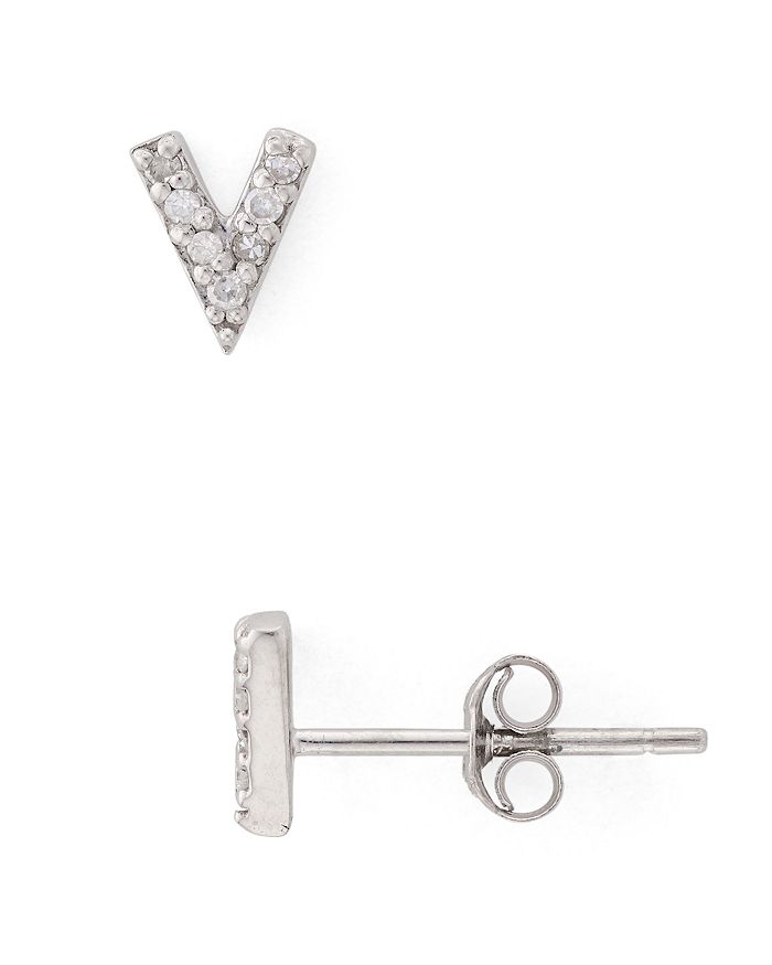Bloomingdale's Marc & Marcella Diamond V Stud Earrings In Sterling Silver - 100% Exclusive