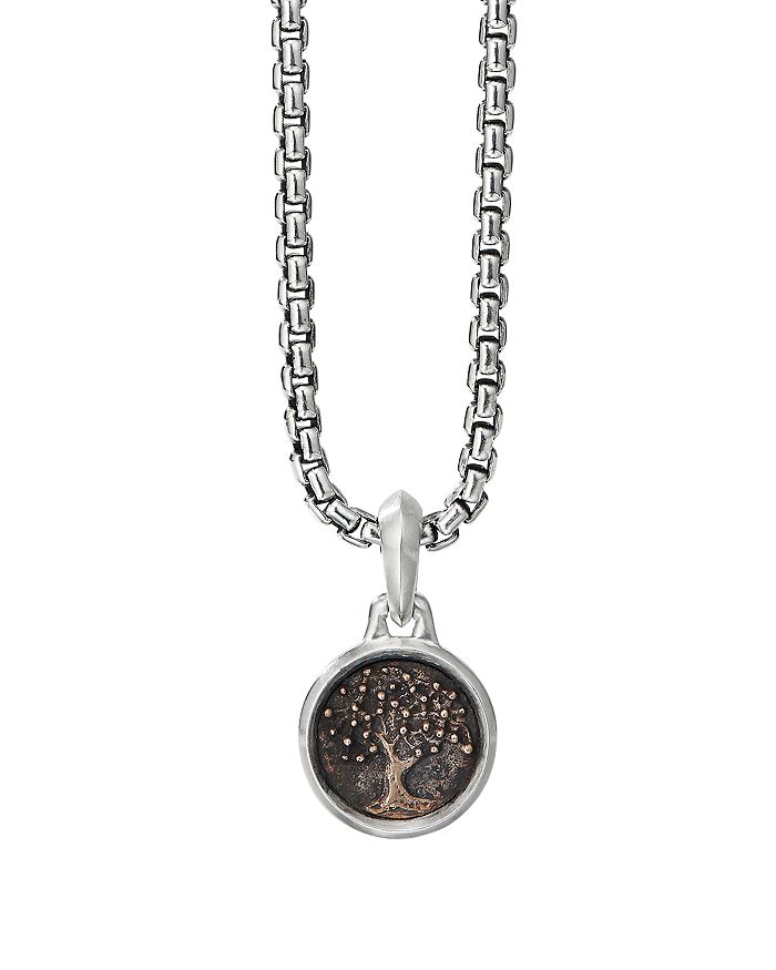David Yurman - Sterling Silver & Bronze Extra Small Tree Of Life Amulet