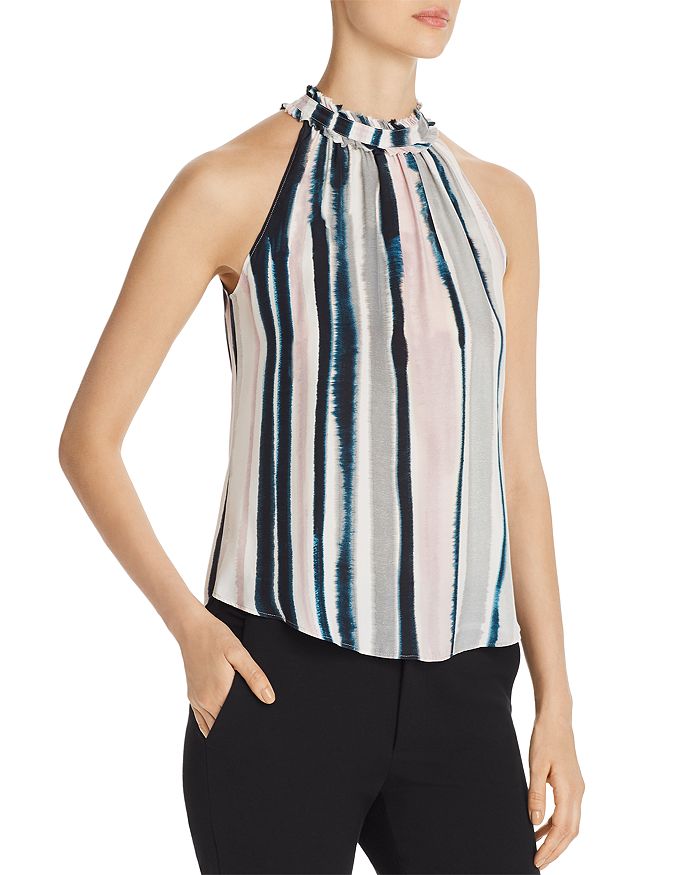 Go By Go Silk Sleeveless Tie-dye Stripe Top In Misty Morning Stripe