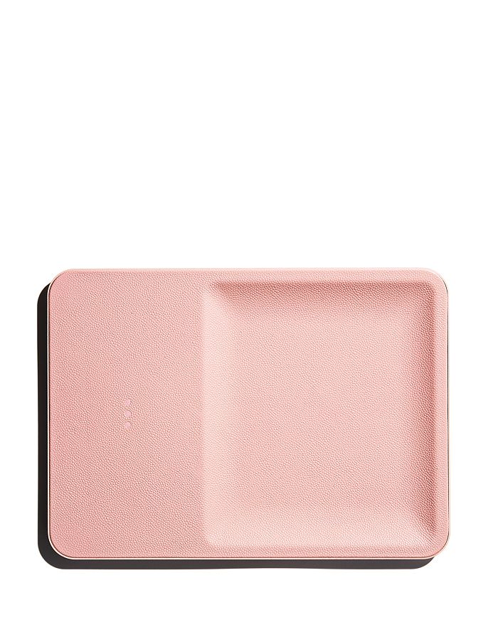 Courant Catch:3 Leather Wireless Charging Pad And Organizer In Pink