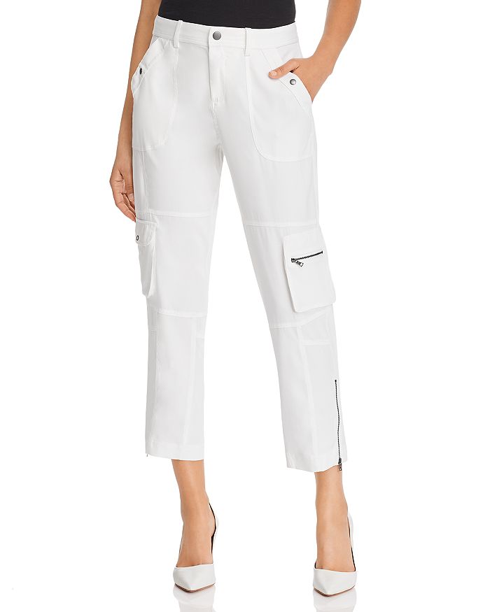 Go By Go Silk Cropped Utility Pants In White